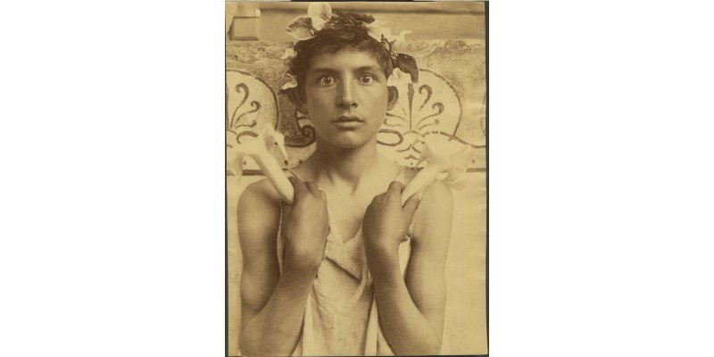 Wilhelm von Gloeden, "Hypnos" (Taormina), 1907/1908 ca., albumen print, Alinari Archives - von Gloeden archive, Florence