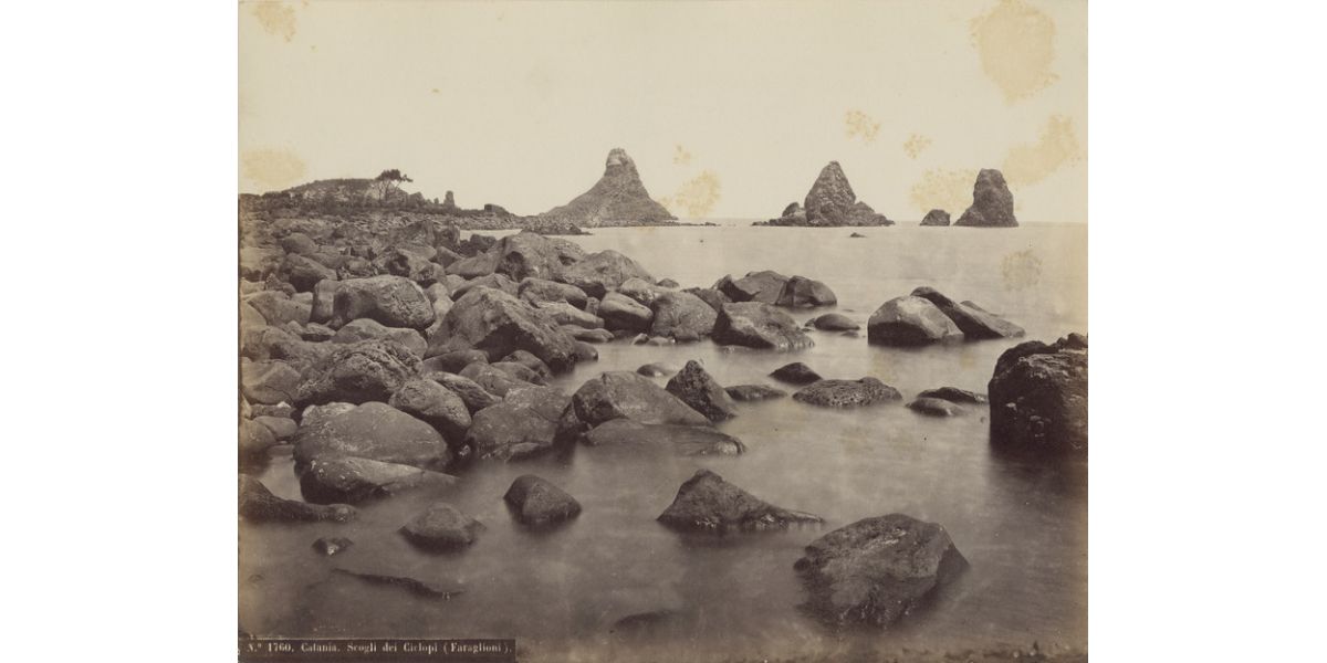 Robert Rive, "Catania. Cliffs of the Cyclopes (Faraglioni)”, 1865-1875 ca., albumen print on paper, Alinari Archives, Florence