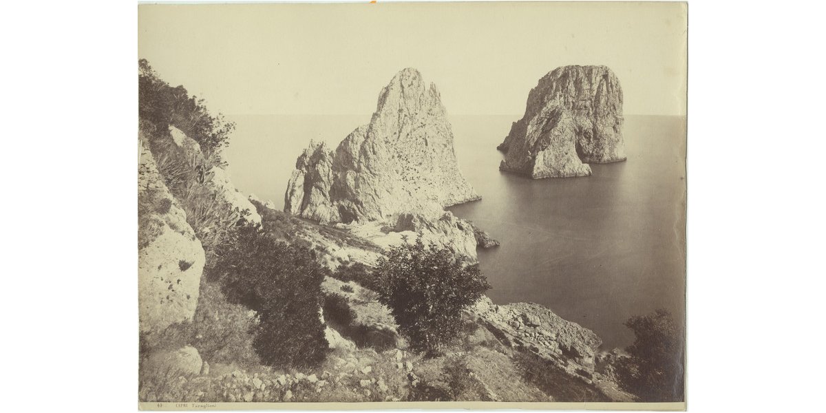 Giorgio Sommer, “Capri. Faraglioni”, 1870-1880, albumen print on paper, Alinari Archives, Florence