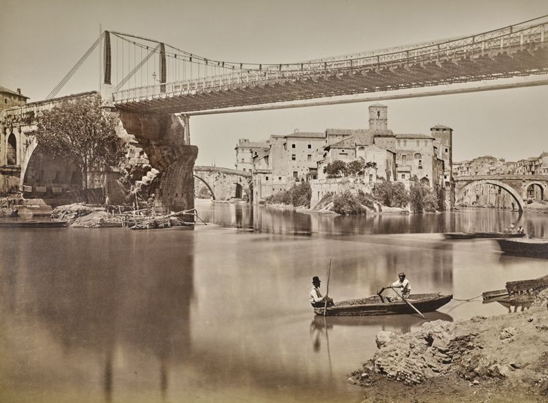 Autore non identificato, Il Ponte Emilio (o Ponte Rotto) e l’isola Tiberina, Roma, 1875 ca., stampa all’albumina, Archivi Alinari, Firenze