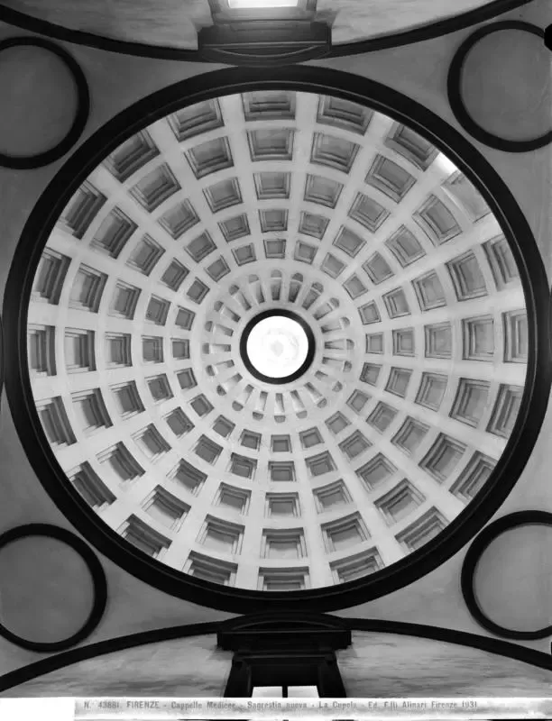 Fratelli Alinari, Michelangelo Buonarroti, Cupola della Sagrestia Nuova (1519-1534), Basilica di San Lorenzo, Firenze, 1931, negativo alla gelatina sali d'argento su vetro, 21x27 cm, Archivi Alinari, Firenze