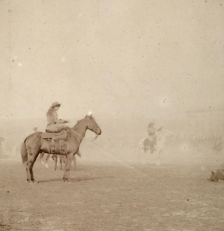 Unidentified author, Buffalo Bill (pseudonym of William Frederick Cody, 1846–1917), American soldier, hunter and showman, with Annie Oakley (pseudonym of Phoebe Ann Mosey, 1860–1926), American gunslinger, during the show “Buffalo Bill’s Wild West”, Europe, ca. 1887-1889, collodion-celloidin aristotype on paper, Alinari Archives, Florence