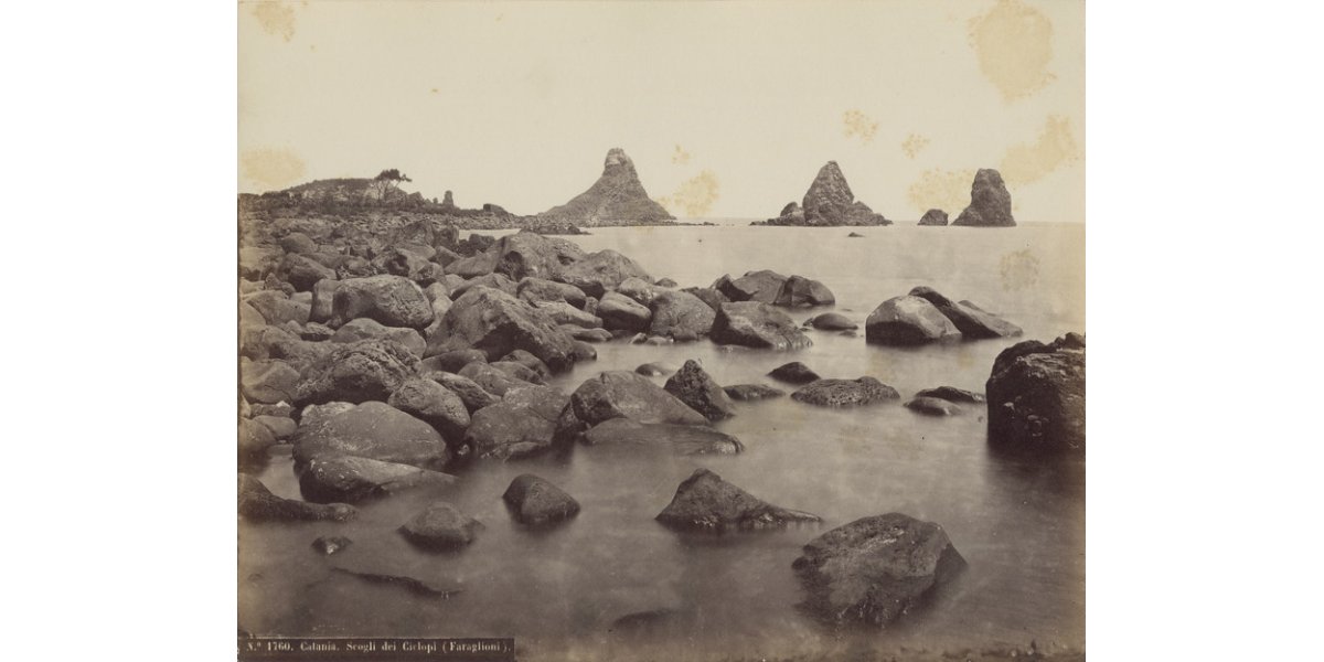 Robert Rive, "Catania. Cliffs of the Cyclopes (Faraglioni)”, 1865-1875 ca., albumen print on paper, Alinari Archives, Florence
