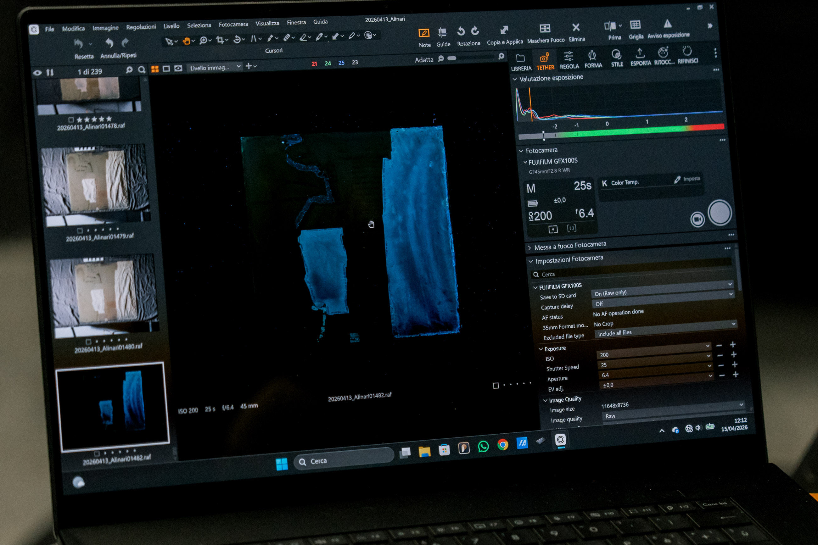 Tecniche di imaging multispettrale eseguite sul corpus delle lastre extra formato degli Archivi Alinari
